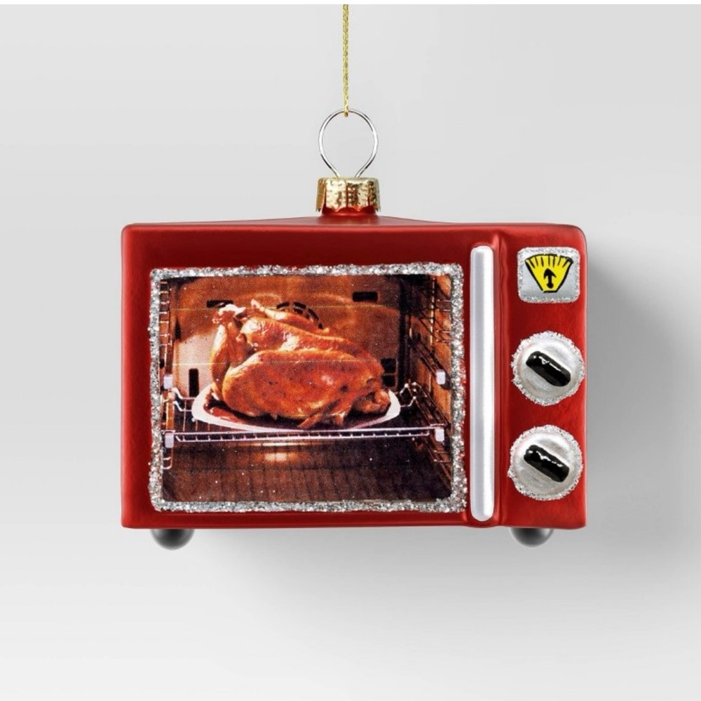 ❤️ WONDERSHOP GLASS TURKEY IN THE OVEN ORNAMENT NEW